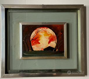 Quadro ad olio/tela Mario Pinizzotto18x24paesaggio