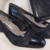 Scarpe Melluso blu eleganti n.36.5 + borsetta