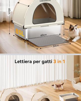 Lettiera in acciaio per gatti