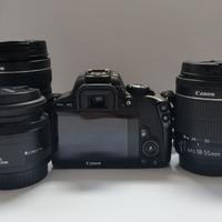 Kit Canon EOS 100D + obiettivi 18-55 / 18-135 / 50