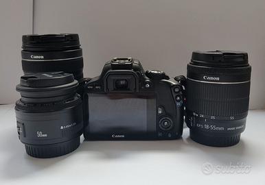Kit Canon EOS 100D + obiettivi 18-55 / 18-135 / 50