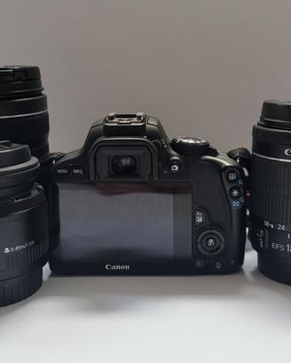 Kit Canon EOS 100D + obiettivi 18-55 / 18-135 / 50