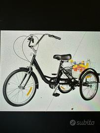 Triciclo per adulti con cesta portaspesa