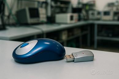 🖱️Mouse Ottico Wireless con Ricevitore USB – Blu
