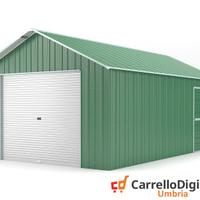 Baracca cantiere box 438x724 con saracinesca verde