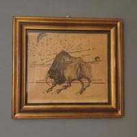 Inedito pennarello su cartoncino,Gaston Garreaud  