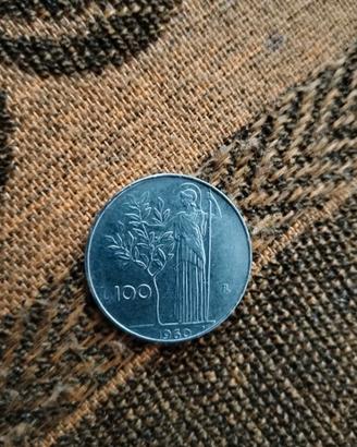 100 lire Minerva del 1960 rara 