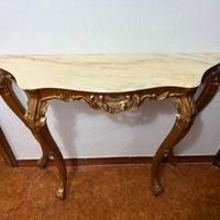 Consolle stile barocco con piano in marmo