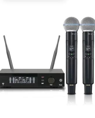 Doppio microfono wireless stile Shure sm58