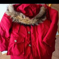 Giubbotto rosso cappuccio pelliccia 