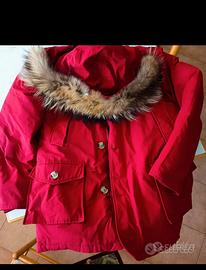 Giubbotto rosso cappuccio pelliccia 