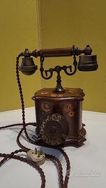 Telefono vintage in legno per rete fissa