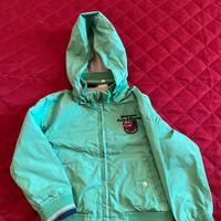 Giubotto impermeabile verde bambino