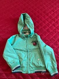 Giubotto impermeabile verde bambino