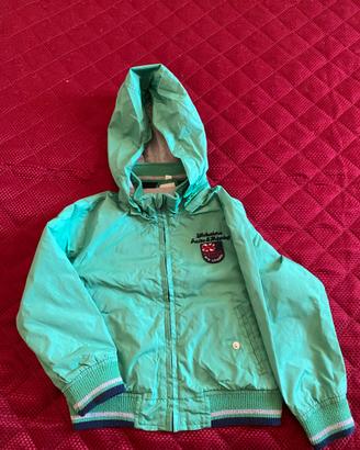 Giubotto impermeabile verde bambino