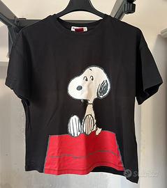 Maglietta | Nera | Peanuts | Stradivarius | XS
