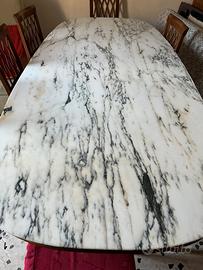 Tavolo antico legno e marmo