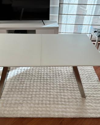 Tavolo in vetro bianco