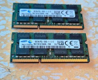 Lotto di 2 moduli RAM Samsung 8 GB DDR3 SODIMM PC3