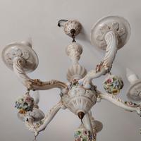 Lampadario in Capodimonte 5 braccia luce