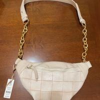 Borsa donna con tracolla beige pochette marsupio