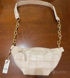 Borsa donna con tracolla beige pochette marsupio