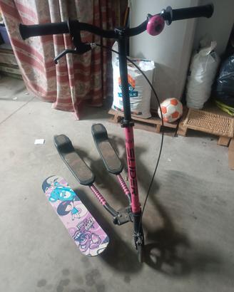 monopattino più skateboard 