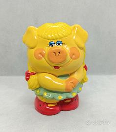 Salvadanaio ceramica Maialina, dipinto a mano, '80