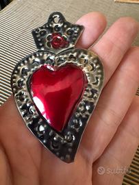 Sacro cuore ex voto Messico portafortuna amuleto