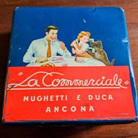 Originale scatola di latta "Commerciale & Mughetti
