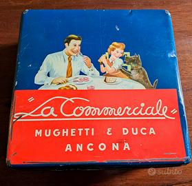 Originale scatola di latta "Commerciale & Mughetti