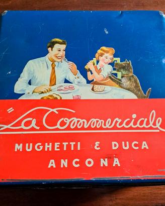 Originale scatola di latta "Commerciale & Mughetti