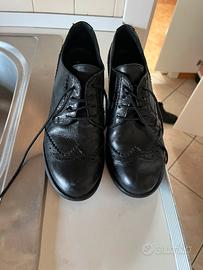 Scarpa nera donna con lacci 38 tacco 6