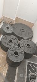 Pesi dischi ghisa gommati kettlebell manubri gym