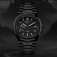 Seiko mod Nautilus open heart full black