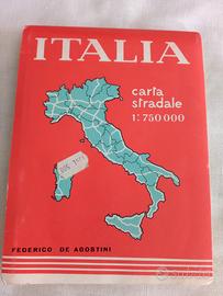 cartina stradale Italia vintag