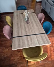 🪑 Set 6 Sedie Velluto Colorate - Come Nuove!