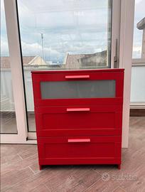 Cassettiera ikea brimnes rossa