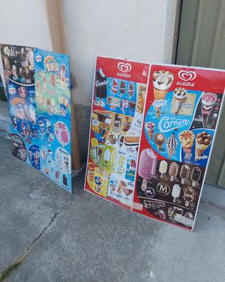 4 insegne gelati in latta