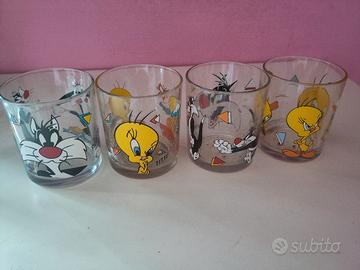 4 bicchieri Titti e gatto Silvestro 