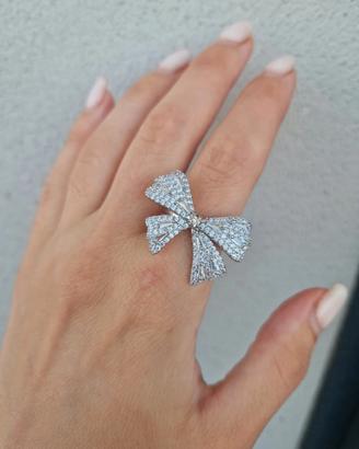anello fiore acciaio regolabile