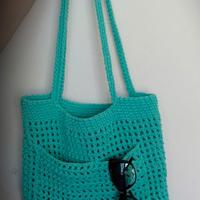 borsa all'uncinetto lavorazione a rete 