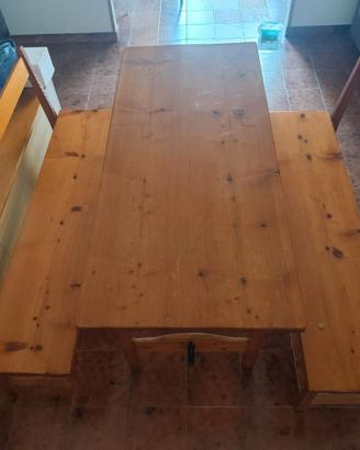 TAVOLO LEGNO CON DUE PANCHE