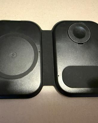 Caricabatterie wireless da viaggio 3in1 per Apple