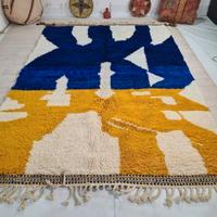 Tappeto berbero in lana 3/2 m giallo blu