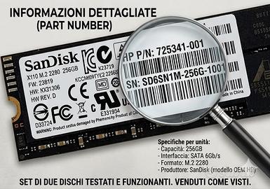 Coppia SSd sandisk 256 GB ( totale 512 GB)