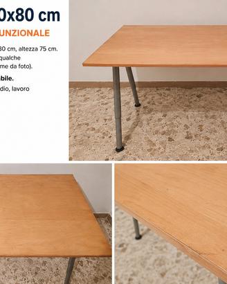Scrivania 120x80 cm con robusto telaio in acciaio