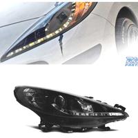FARI PER PEUGEOT 207 06-12 LUCE DIURNA A LED NERO 