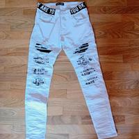 Jeans strappati bianchi ragazzo tg 28/42