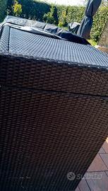 Tavolo alto rattan midollino (omaggio 6 sgabelli)